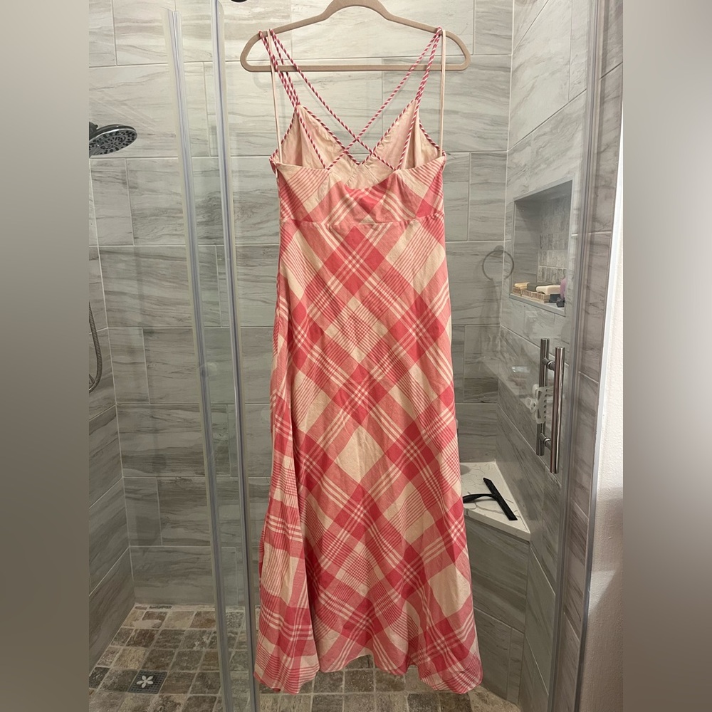 Ralph Lauren Pink Checkered Maxi Dress NWT - Picture 7 of 11